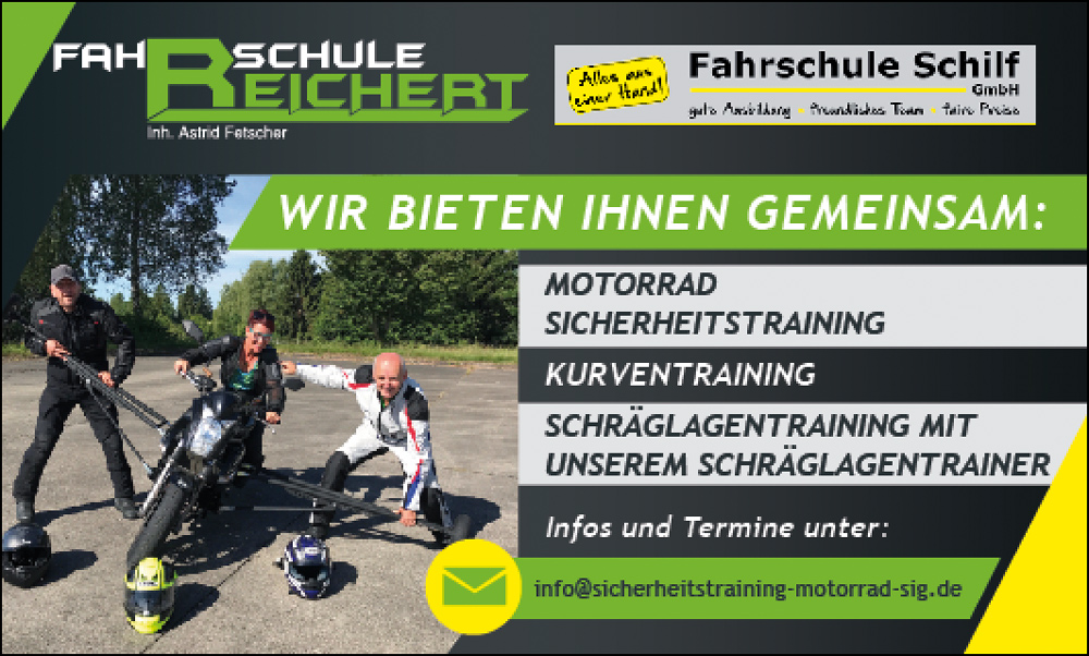 Fahrschule Reichert Inh. Marcel Kloss in Stetten a.k.M - Motorrad-Schräglagentraining