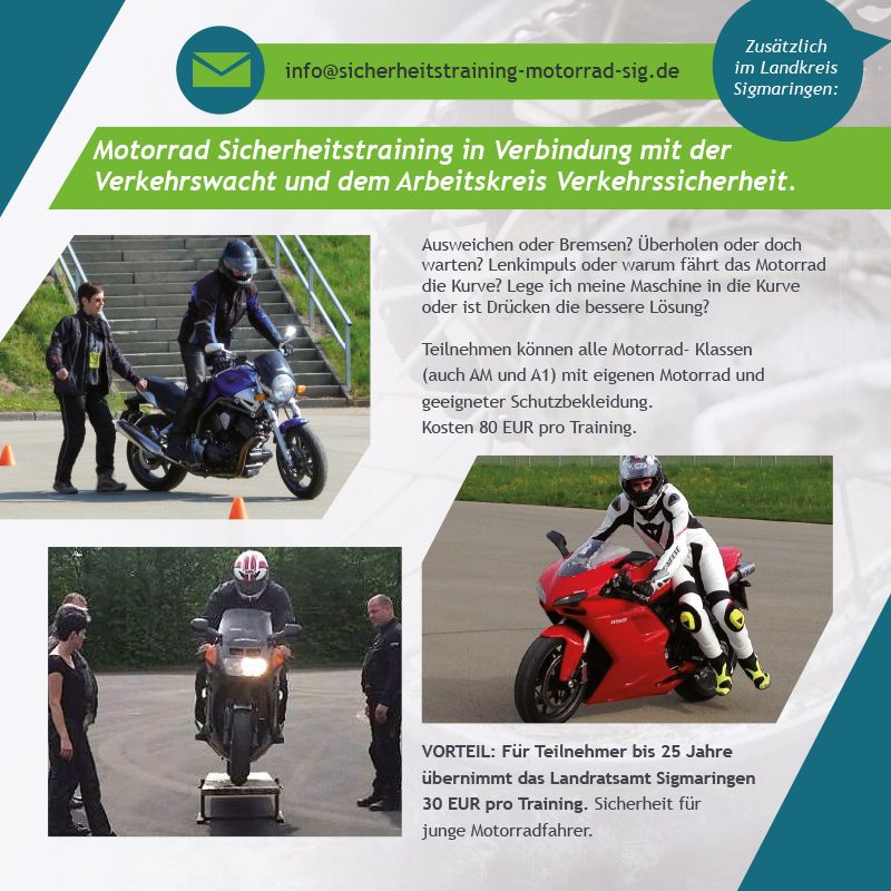 Sicherheits- und Schräglagentraining für Motorradfahrer